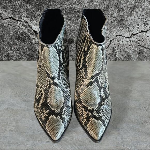 Marc Fisher‎ LTD Women's Unno Snake Print Pointed Toe Leather Boots Size 9.5 M - Picture 5 of 8